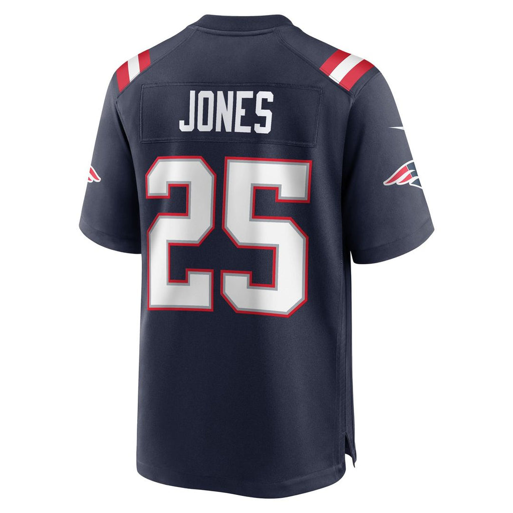 New England Patriots Marcus Jones Nike Navy Game Player Jersey product image 3, provided for visual reference and product