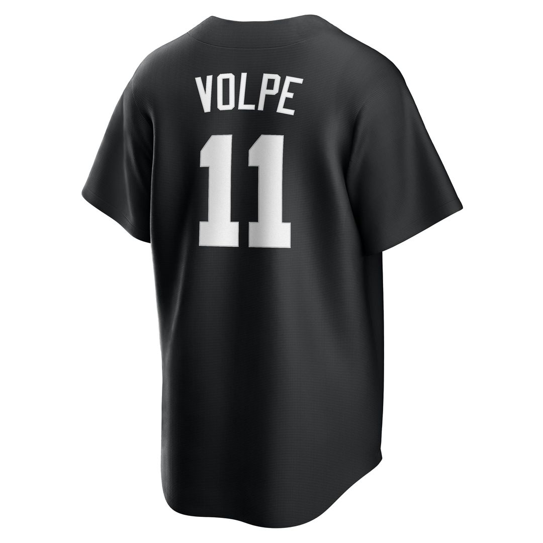 New York Yankees Anthony Volpe Nike Black Fashion Replica Player Jersey product image 3, provided for visual reference and