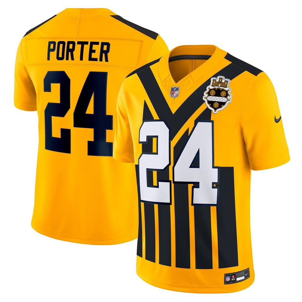 Pittsburgh Steelers Joey Porter Jr. Nike Gold Alternate 1933 Throwback Vapor F.U.S.E. Limited Jersey product image 10,