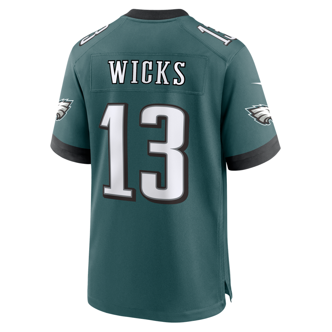 Philadelphia Eagles Dontayvion Wicks Nike Midnight Green Team Game Jersey product image 3, provided for visual reference and
