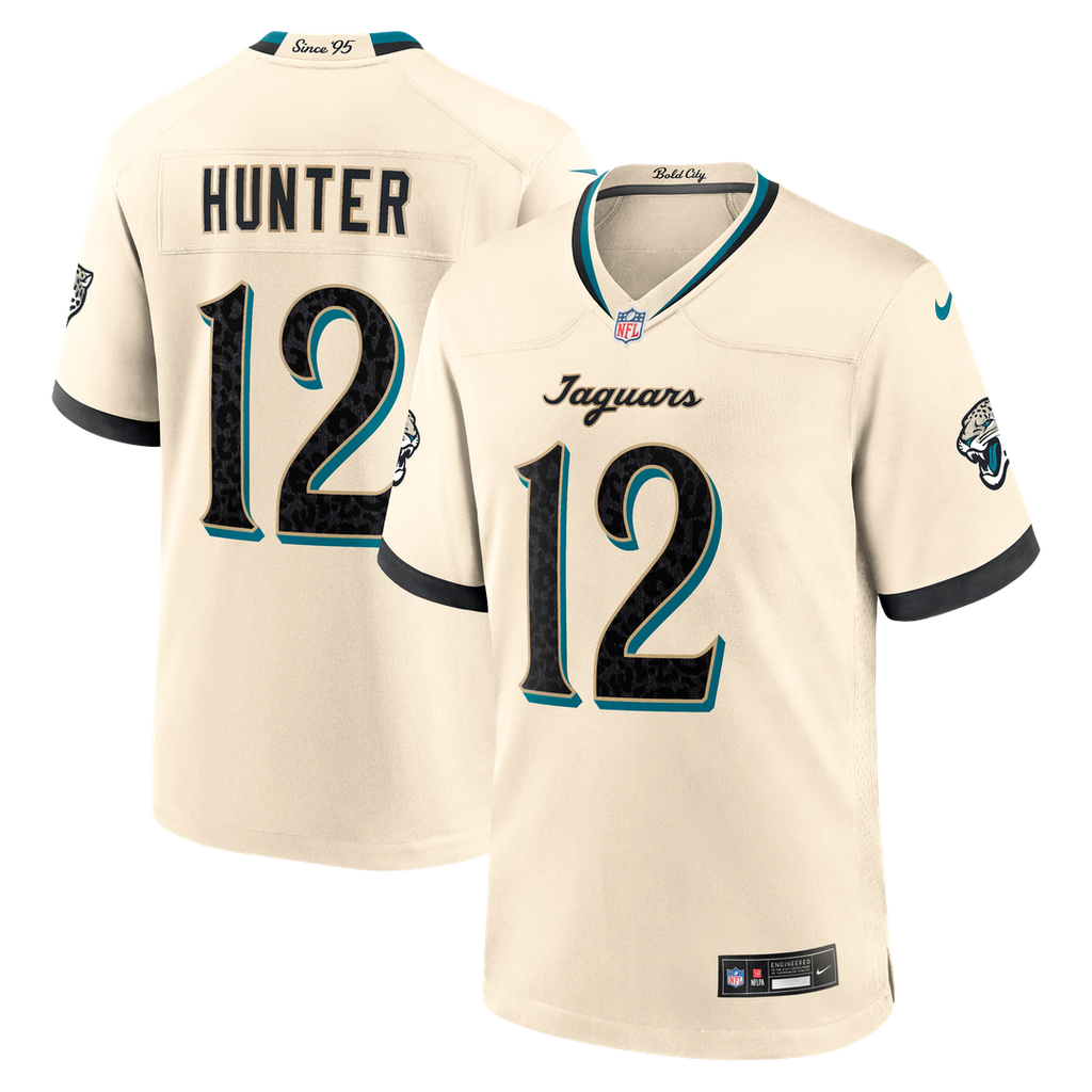 Jacksonville Jaguars Travis Hunter Nike Natural 2026 Rivalries Collection Game Jersey product image 1, provided for visual