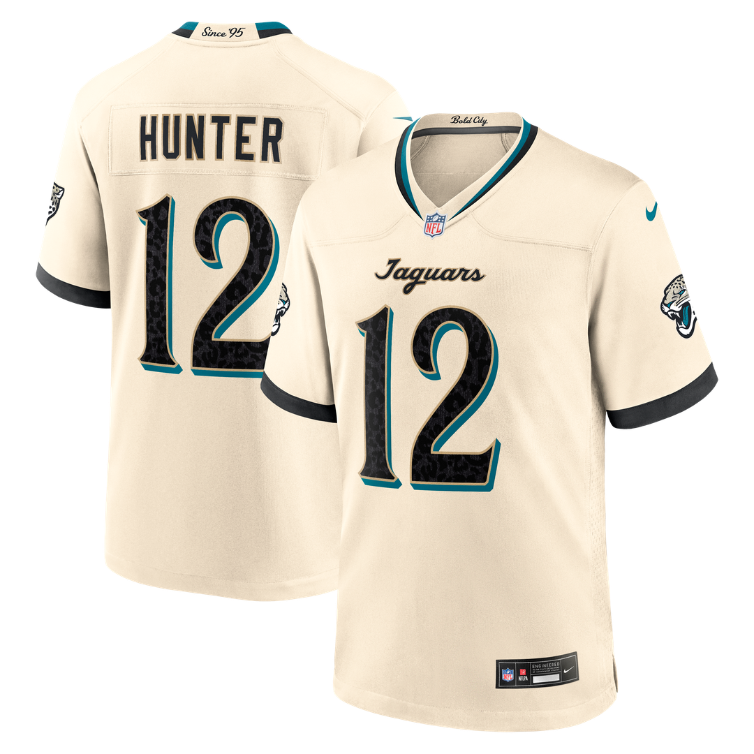 Jacksonville Jaguars Travis Hunter Nike Natural 2026 Rivalries Collection Game Jersey product image 1, provided for visual