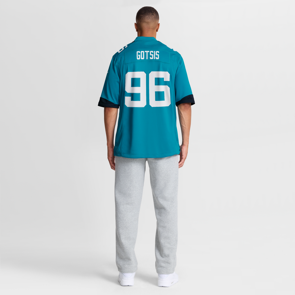Jacksonville Jaguars Adam Gotsis Nike Teal Game Jersey product image 8, provided for visual reference and product detail