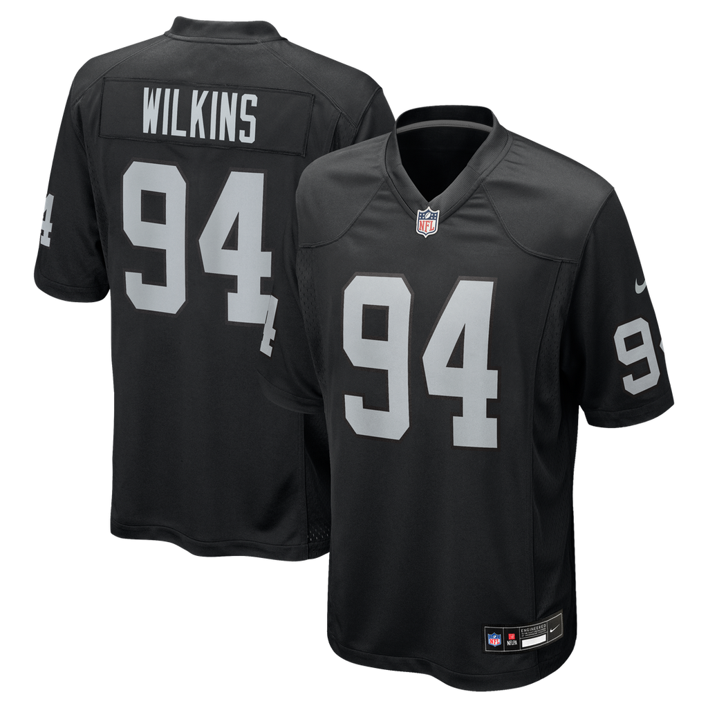 Las Vegas Raiders Christian Wilkins Nike Black Team Game Jersey product image 1, provided for visual reference and product