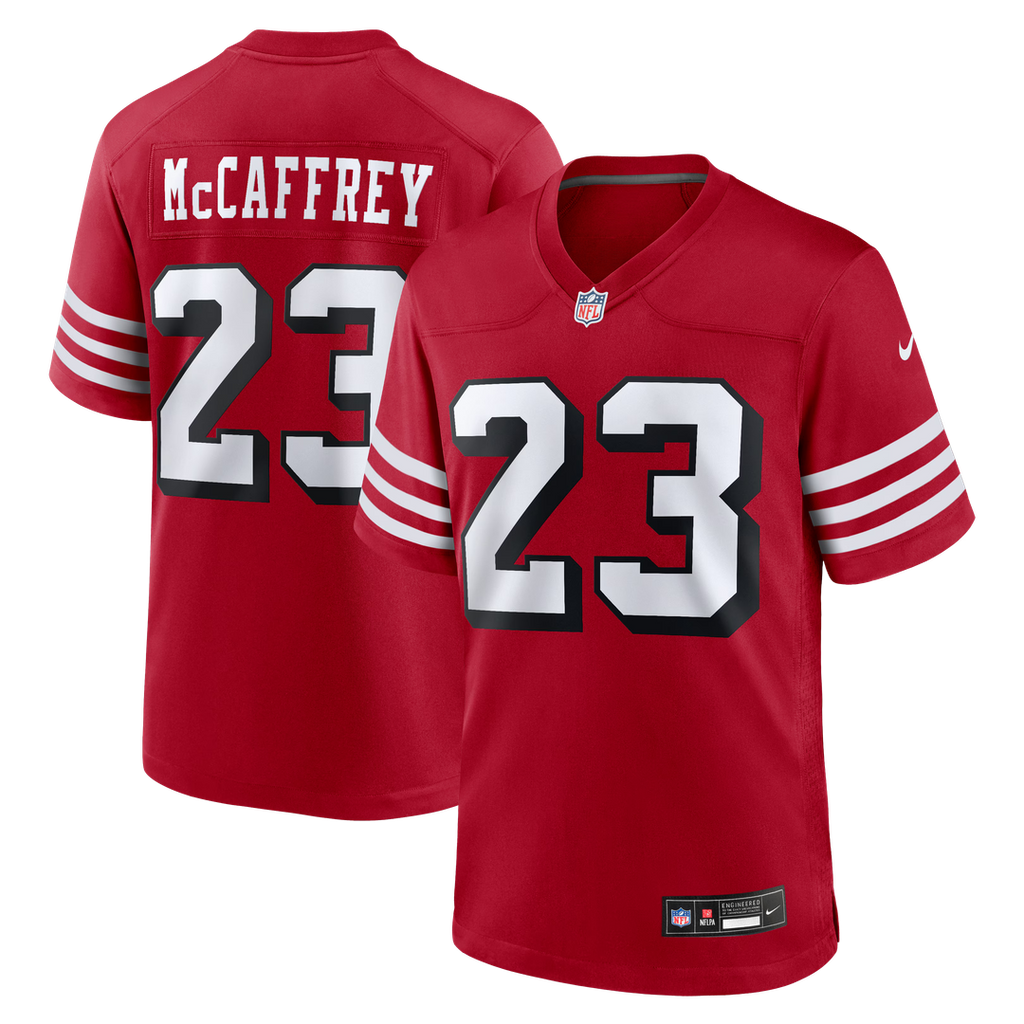 San Francisco 49ers Christian McCaffrey Nike Scarlet Alternate Game Player Jersey product image 1, provided for visual
