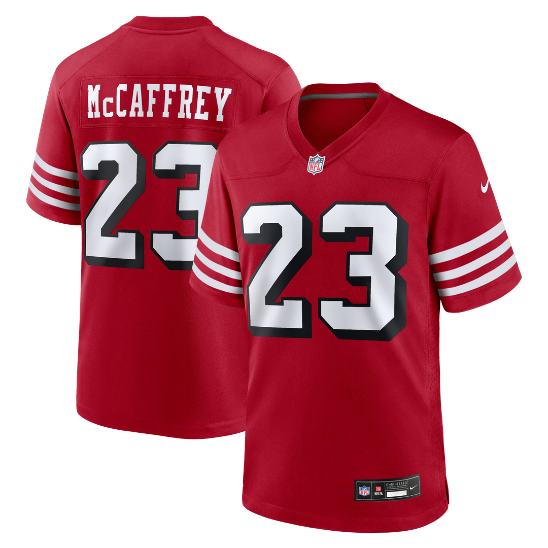 San Francisco 49ers Christian McCaffrey Nike Scarlet Alternate Game Player Jersey product image 1, provided for visual