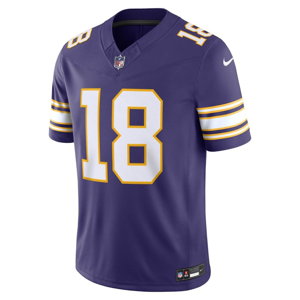 Minnesota Vikings Justin Jefferson Nike Purple Alternate Classic Vapor F.U.S.E. Stitched Limited Jersey product image 2,