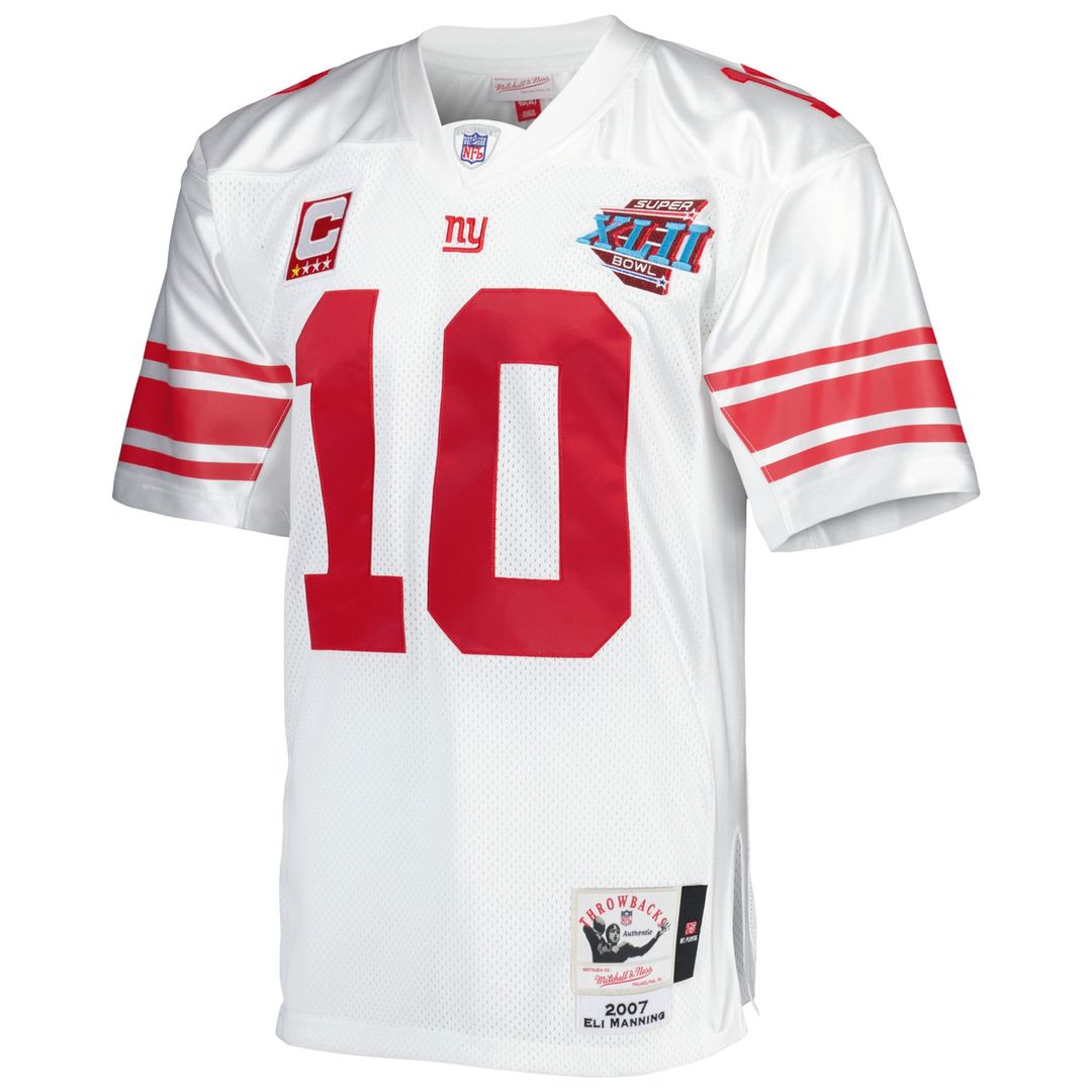 New York Giants 2007 Eli Manning Mitchell & Ness White Authentic Throwback Retired Player Jersey product image 2, provided