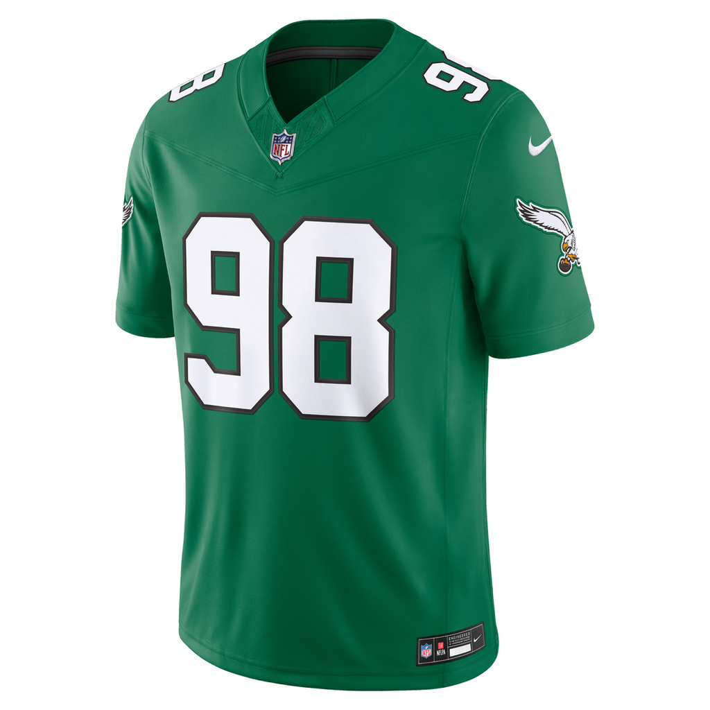 Philadelphia Eagles Jalen Carter Nike Kelly Green Alternate Vapor F.U.S.E. Stitched Limited Jersey product image 2, provided