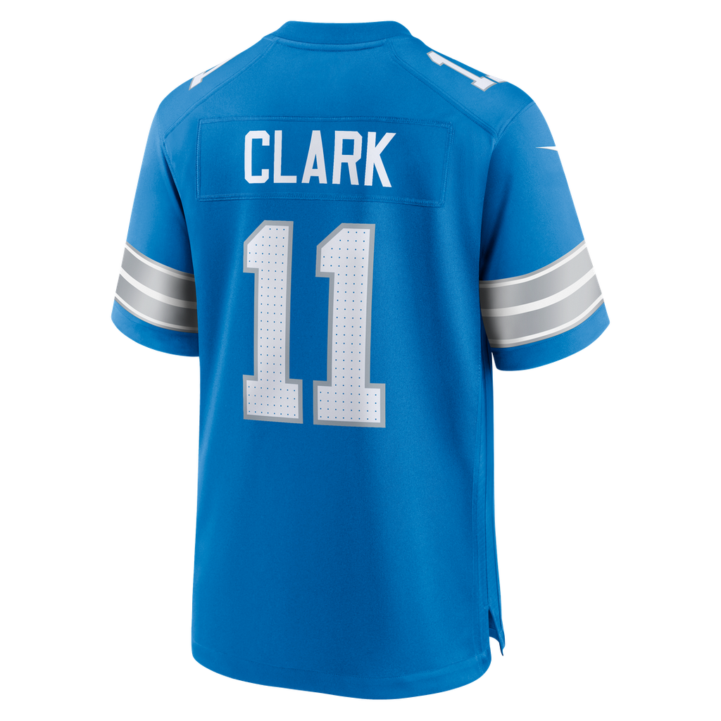 Detroit Lions Damone Clark Nike Blue Team Game Jersey product image 3, provided for visual reference and product detail