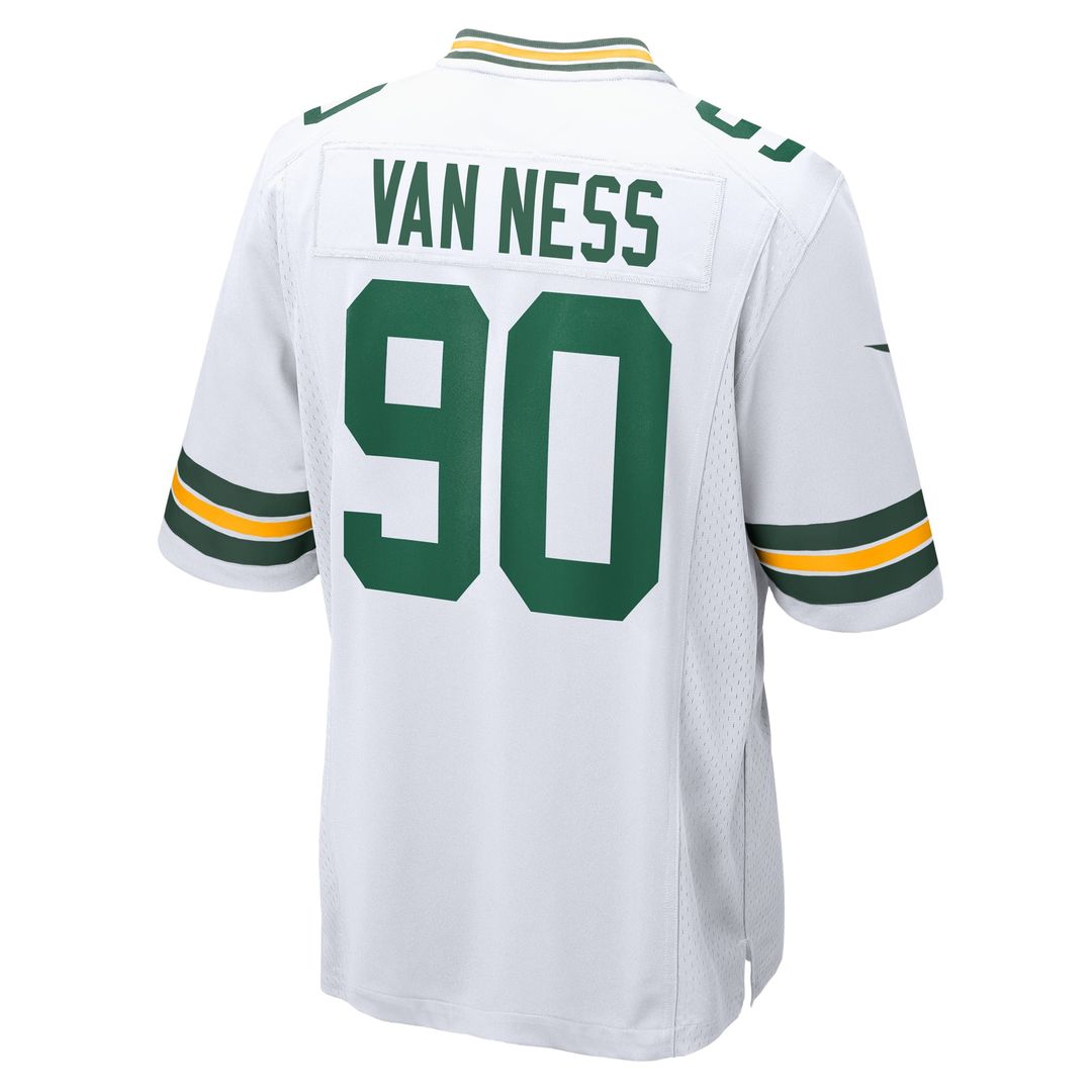 Green Bay Packers Lukas Van Ness Nike White Game Jersey product image 3, provided for visual reference and product detail