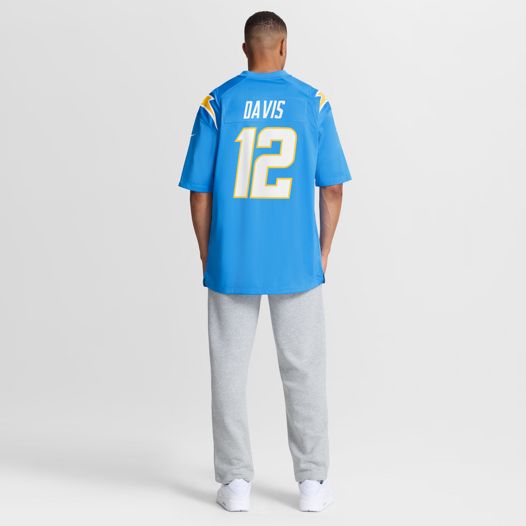 Los Angeles Chargers Derius Davis Nike Powder Blue Team Game Jersey product image 8, provided for visual reference and