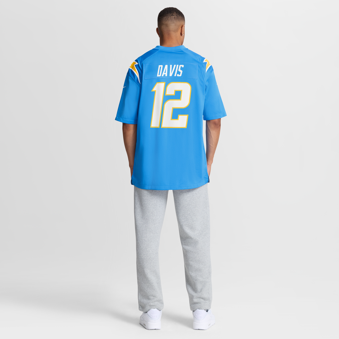 Los Angeles Chargers Derius Davis Nike Powder Blue Team Game Jersey product image 8, provided for visual reference and
