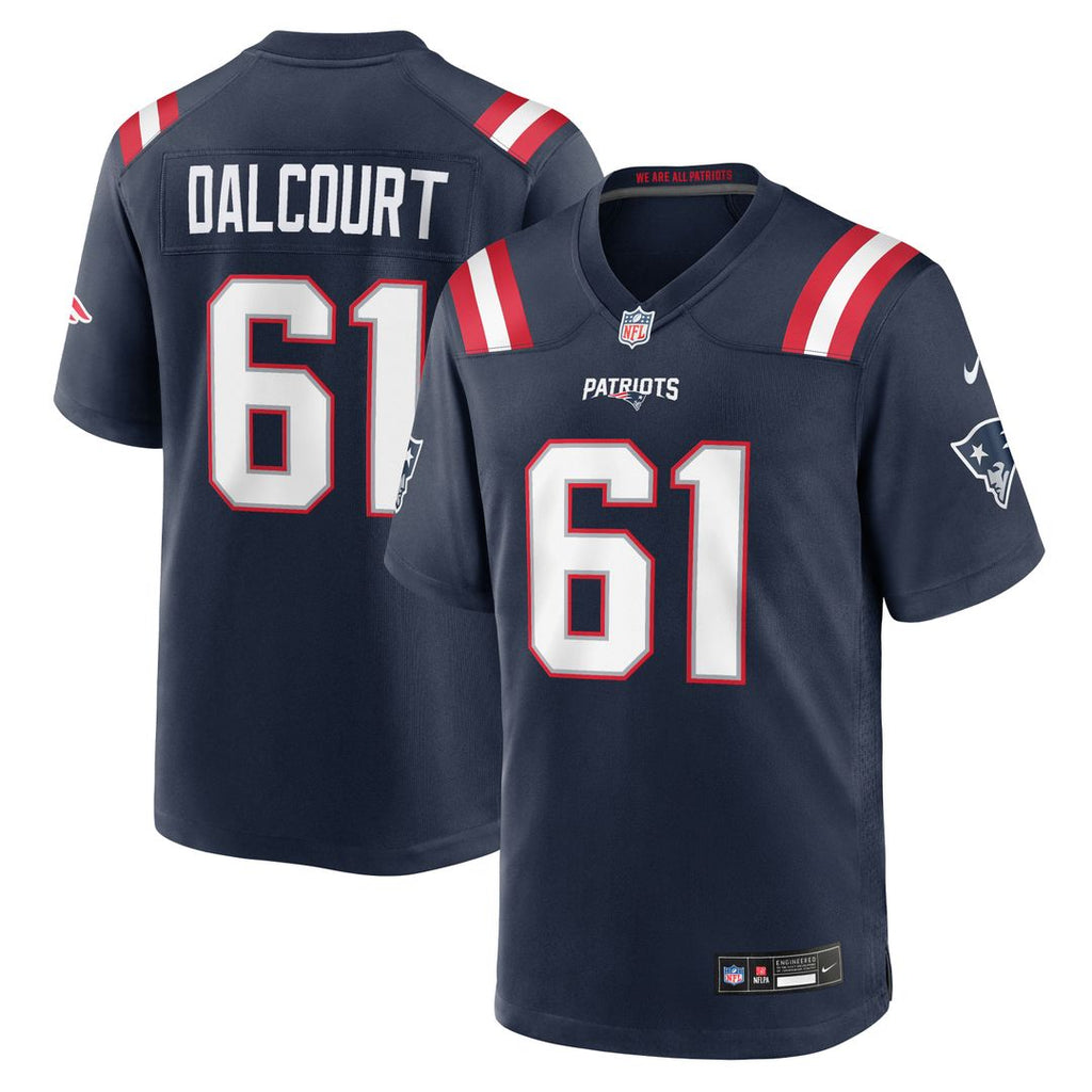 New England Patriots Darrian Dalcourt Nike Navy Team Game Jersey product image 1, provided for visual reference and product