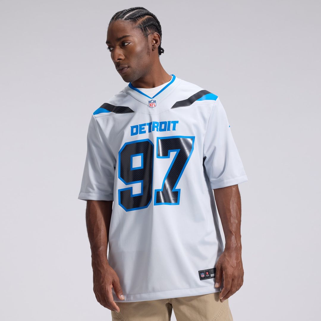 Detroit Lions Aidan Hutchinson Nike Silver 2026 Rivalries Collection Game Jersey product image 2, provided for visual