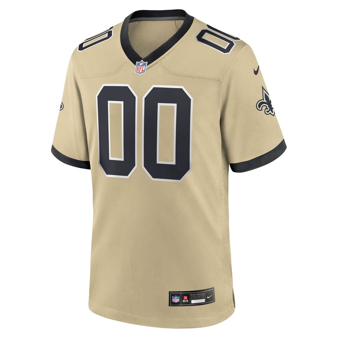 New Orleans Saints Nike Gold Gameday Golds Alternate Custom Game Jersey product image 2, provided for visual reference and
