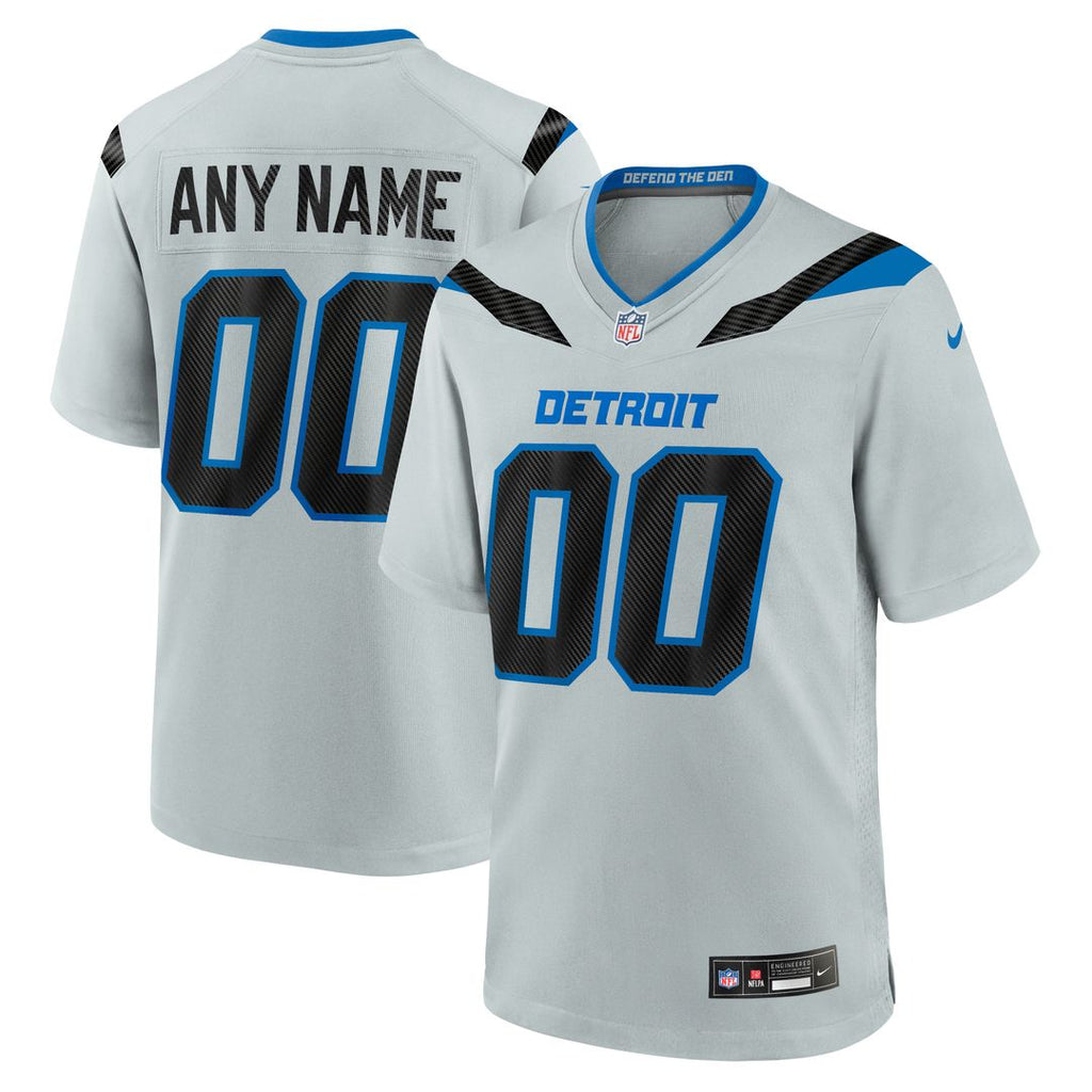 Detroit Lions Nike Silver 2026 Rivalries Collection Game Custom Jersey product image 1, provided for visual reference and