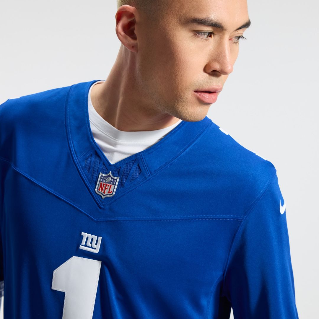 New York Giants Malik Nabers Nike Royal Team Vapor F.U.S.E. Stitched Limited Jersey product image 8, provided for visual