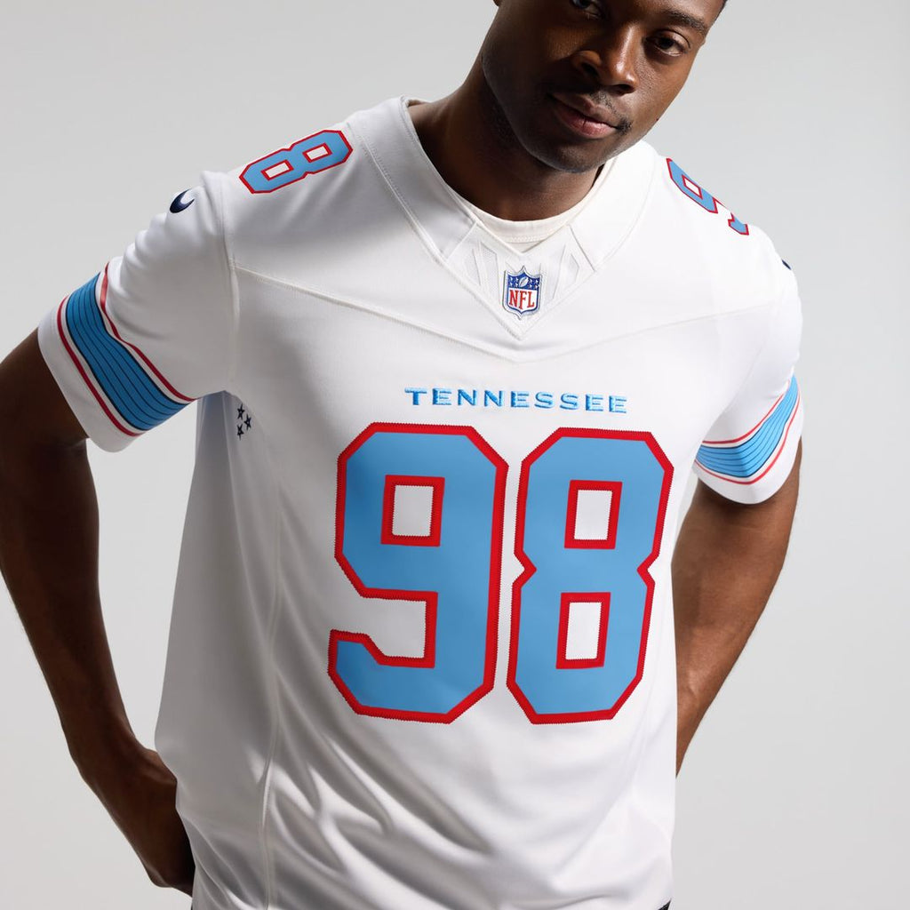 Tennessee Titans Jeffery Simmons Nike White Vapor F.U.S.E. Stitched Limited Jersey product image 9, provided for visual