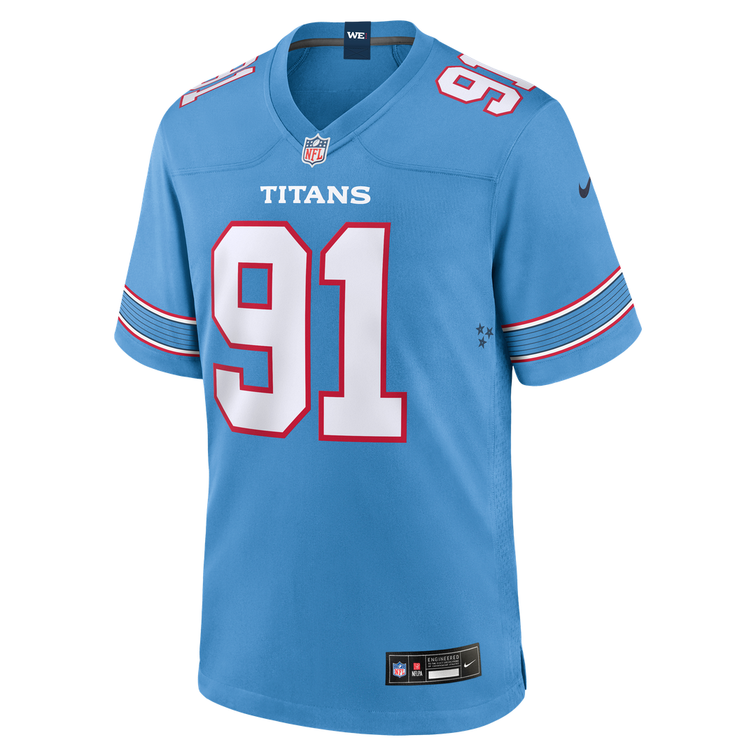 Tennessee Titans John Franklin-Myers Nike Light Blue Team Game Jersey product image 2, provided for visual reference and