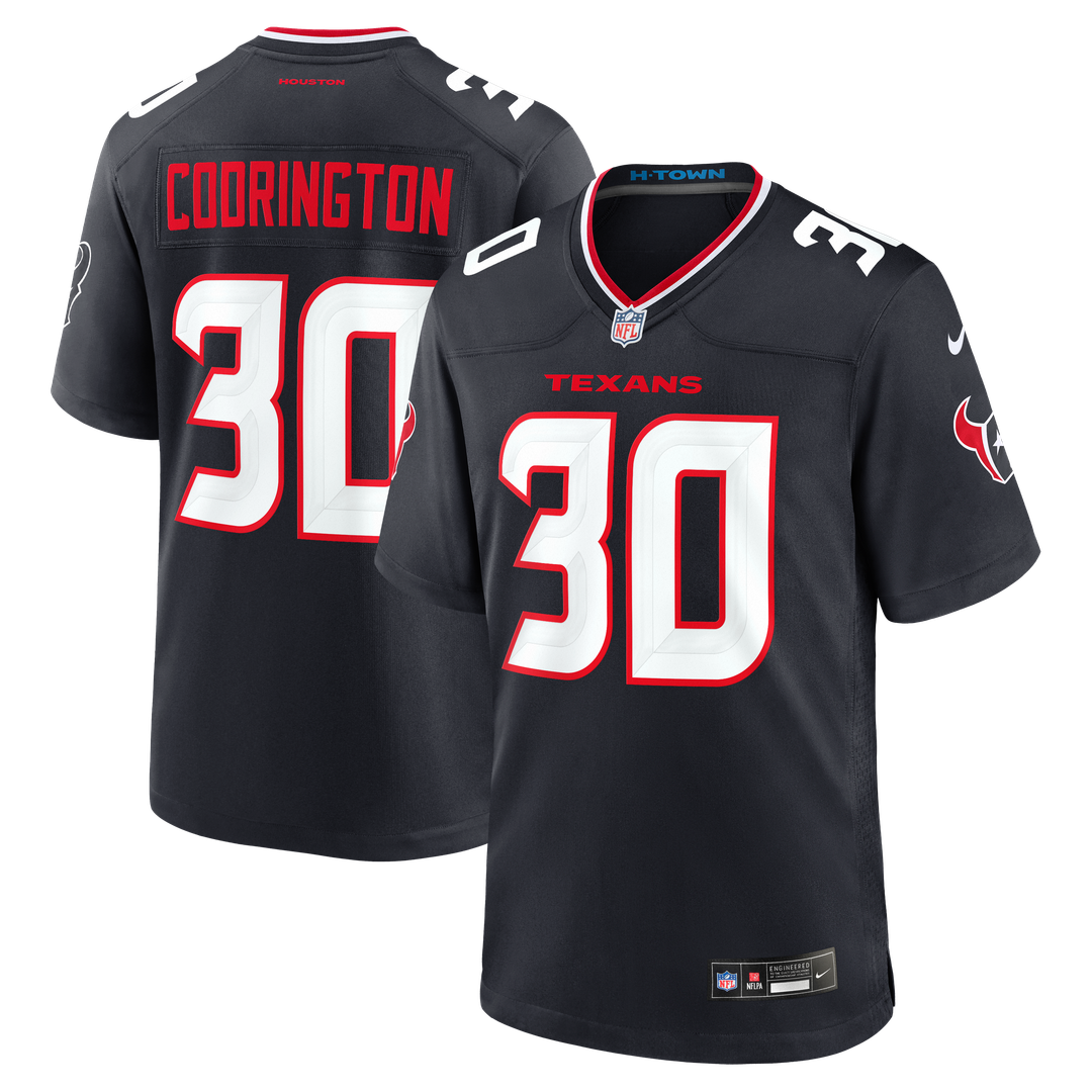 Houston Texans Brandon Codrington Nike Navy Team Game Jersey product image 1, provided for visual reference and product