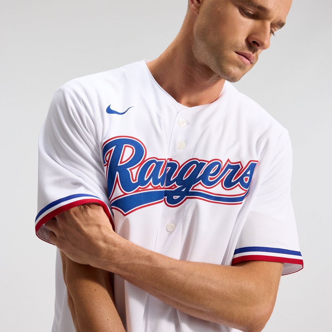 Texas Rangers Nike White Home Replica Team Jersey product image 9, provided for visual reference and product detail review