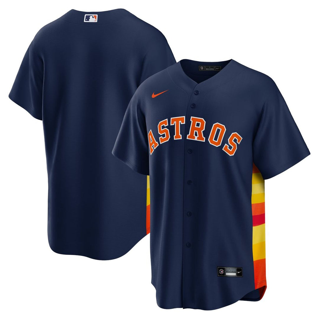 Houston Astros Nike Navy Alternate Replica Team Jersey product image 1, provided for visual reference and product detail