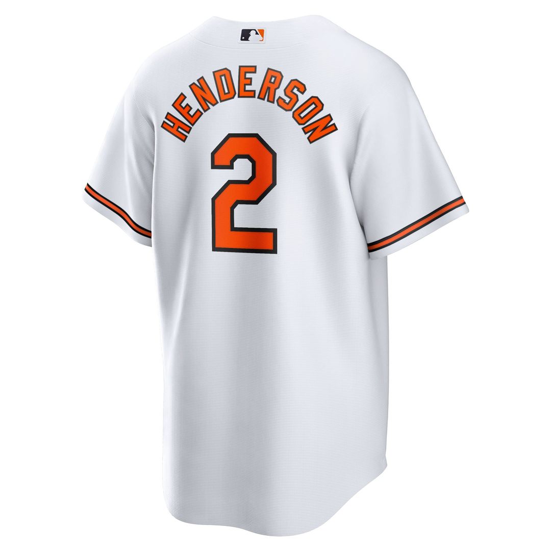 Baltimore Orioles Gunnar Henderson Nike White Home Replica Player Jersey product image 3, provided for visual reference and