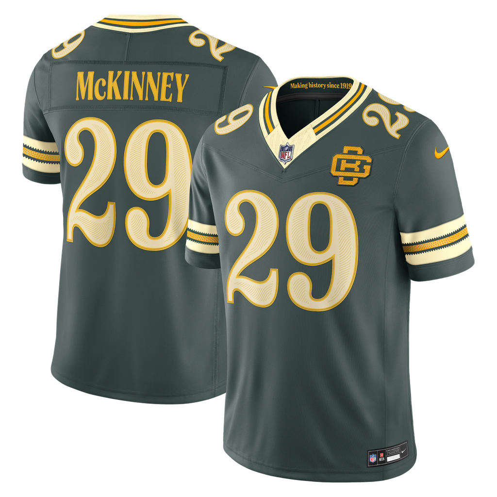 Green Bay Packers Xavier McKinney Nike Green 2026 Rivalries Collection Stitched Limited Jersey product image 1, provided for