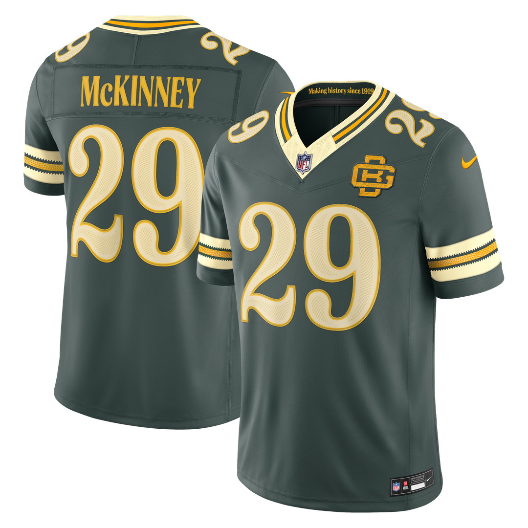 Green Bay Packers Xavier McKinney Nike Green 2026 Rivalries Collection Stitched Limited Jersey product image 1, provided for