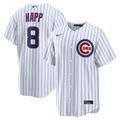 Chicago Cubs Ian Happ Nike White Home Replica Jersey product image 1, provided for visual reference and product detail review