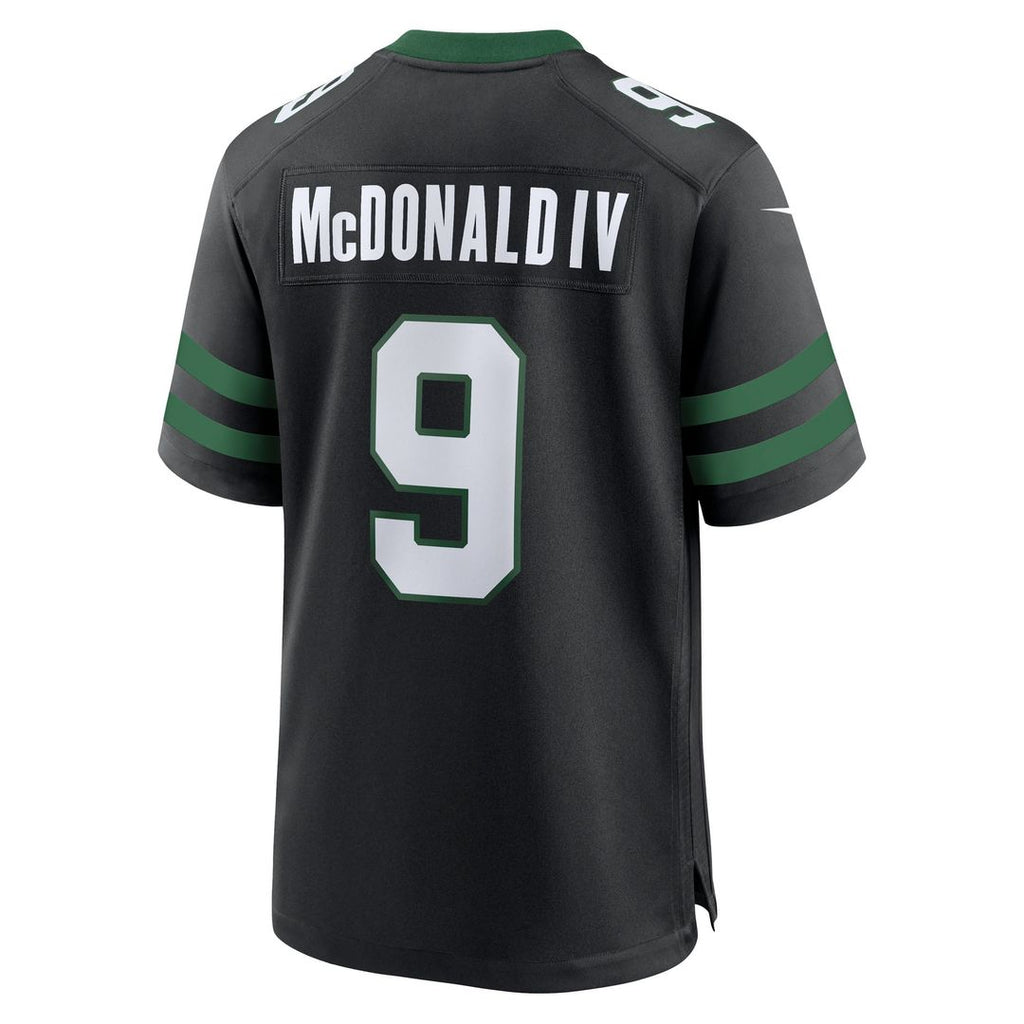 New York Jets Will McDonald IV Nike Legacy Black Alternate Game Jersey product image 9, provided for visual reference and