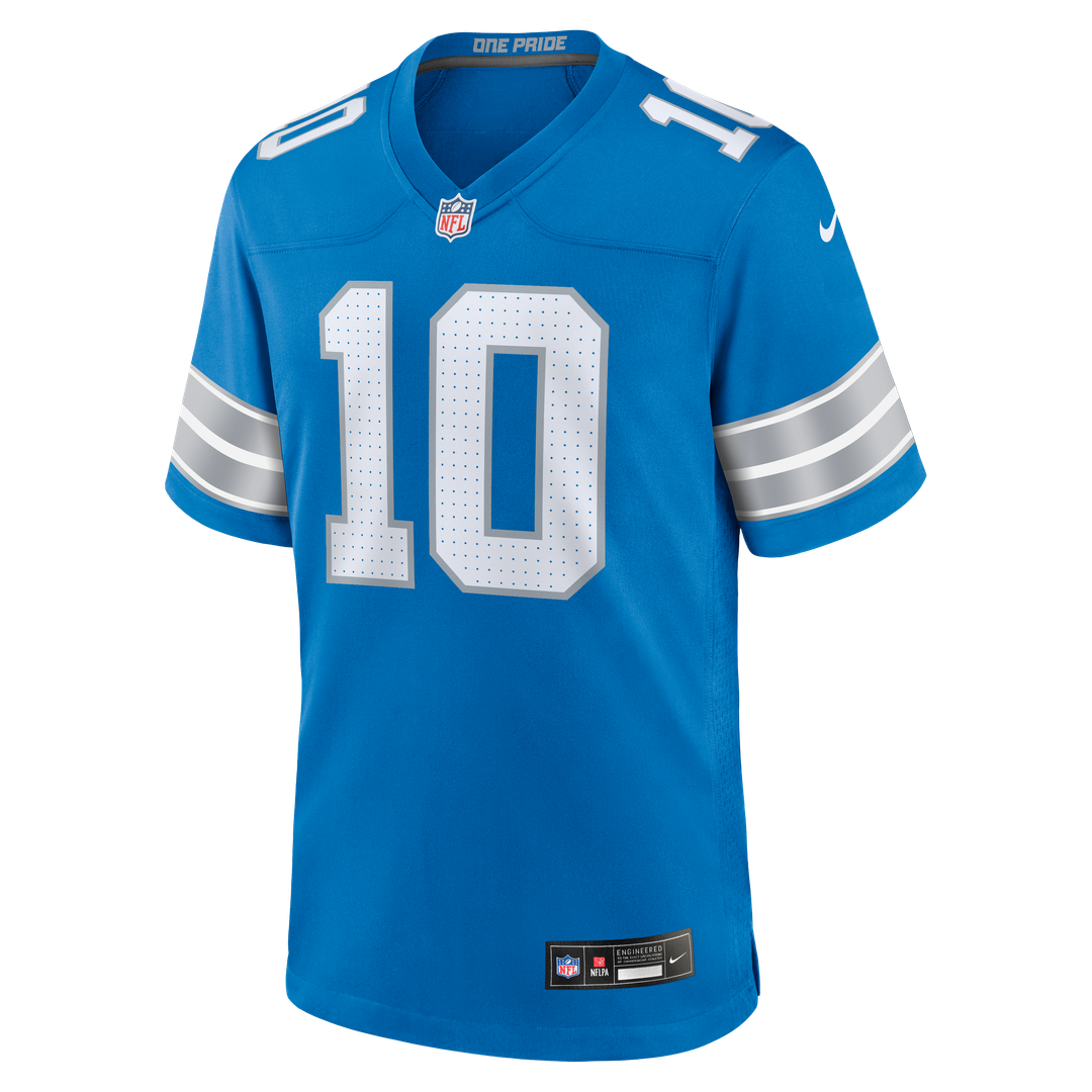 Detroit Lions Isiah Pacheco Nike Blue Team Game Jersey product image 2, provided for visual reference and product detail