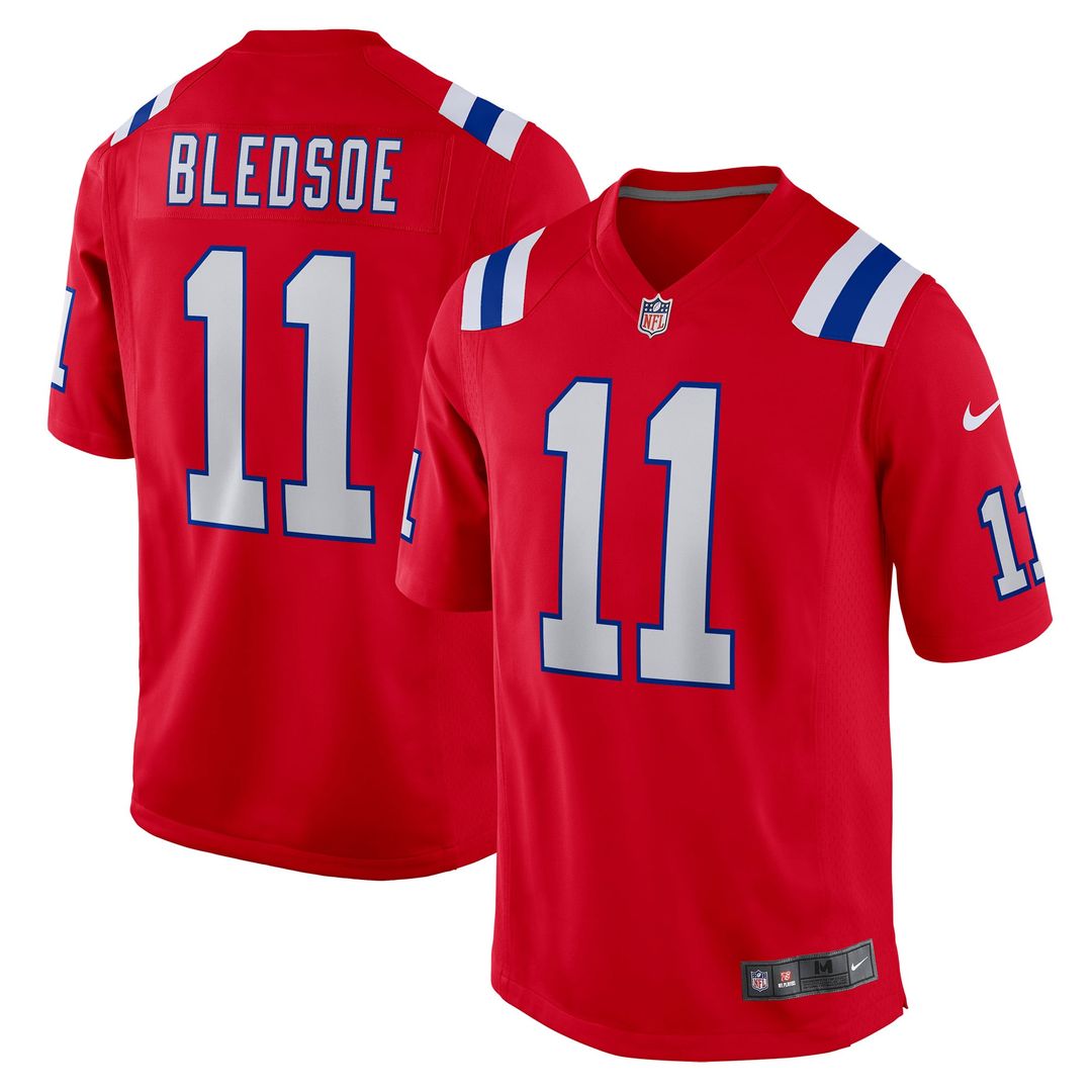 New England Patriots Drew Bledsoe Nike Red Retired Player Alternate Game Jersey product image 1, provided for visual