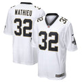 New Orleans Saints Tyrann Mathieu Nike White Game Jersey product image 1, provided for visual reference and product detail