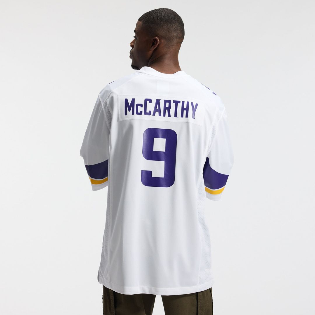 Minnesota Vikings J.J. McCarthy Nike White Game Jersey product image 3, provided for visual reference and product detail