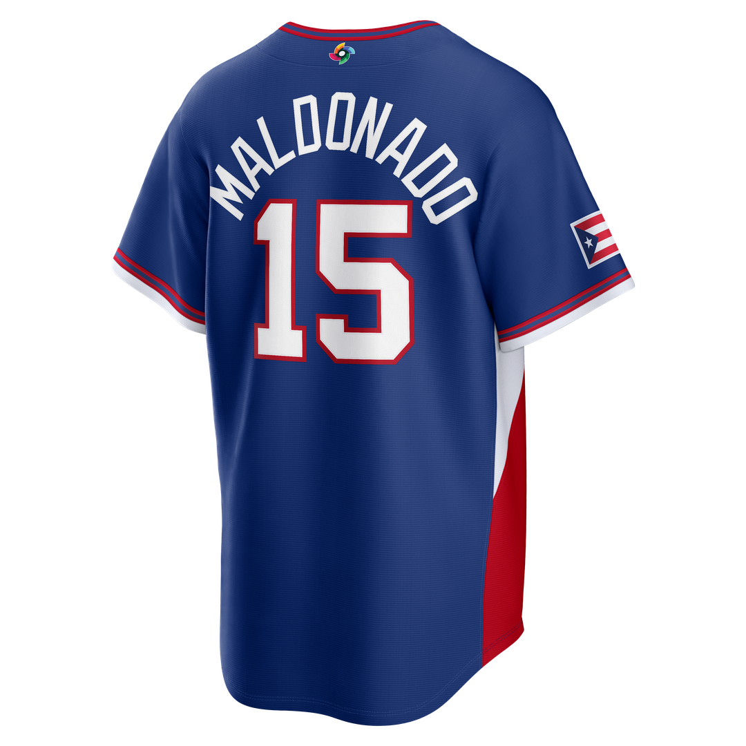 Puerto Rico Baseball Martín Maldonado Nike Royal 2026 World Baseball Classic Road Stadium Jersey product image 3, provided