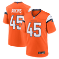 Denver Broncos Nate Adkins Nike Orange Team Game Jersey product image 1, provided for visual reference and product detail