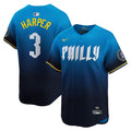 Philadelphia Phillies Bryce Harper Nike Blue City Connect Limited Player Jersey product image 1, provided for visual