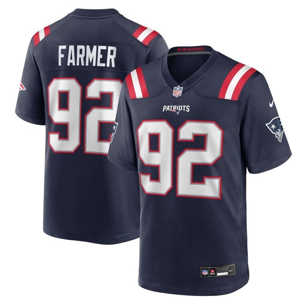 New England Patriots Joshua Farmer Nike Navy Team Game Jersey product image 1, provided for visual reference and product