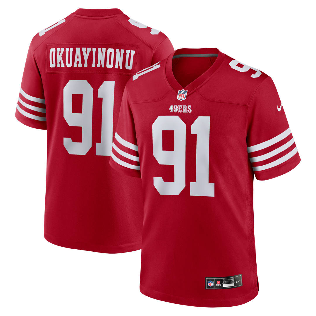 San Francisco 49ers Sam Okuayinonu Nike Scarlet Team Game Jersey product image 1, provided for visual reference and product