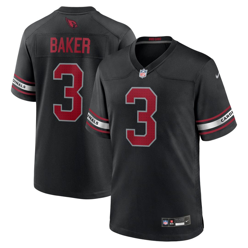 Arizona Cardinals Budda Baker Nike Black Game Jersey product image 1, provided for visual reference and product detail review