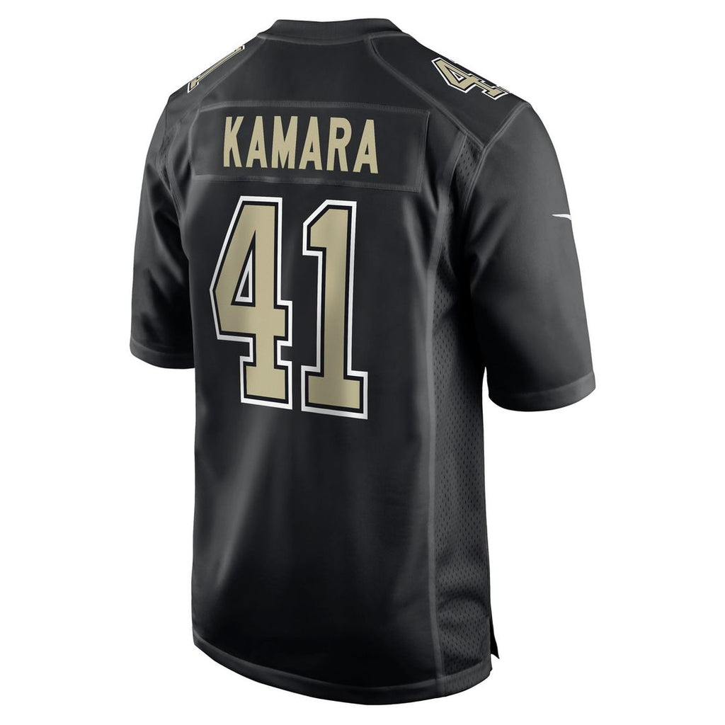 New Orleans Saints Alvin Kamara Nike Carbon Black Fashion Game Jersey product image 3, provided for visual reference and