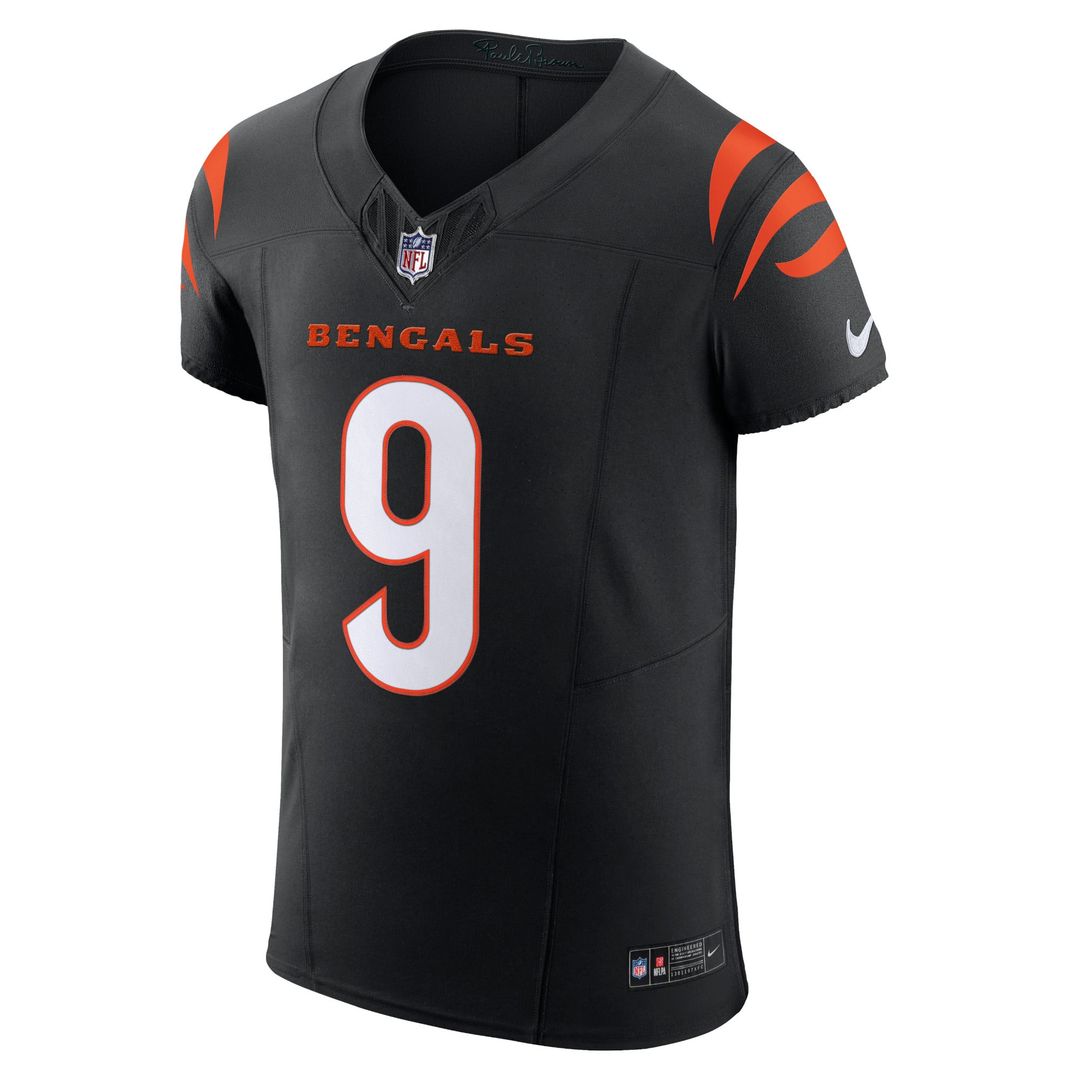Cincinnati Bengals Joe Burrow Nike Black Team Vapor F.U.S.E. Elite Jersey product image 2, provided for visual reference and