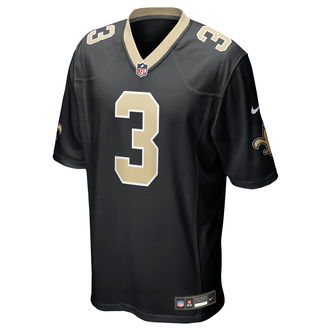 New Orleans Saints Travis Etienne Jr Nike Black Game Jersey product image 4, provided for visual reference and product