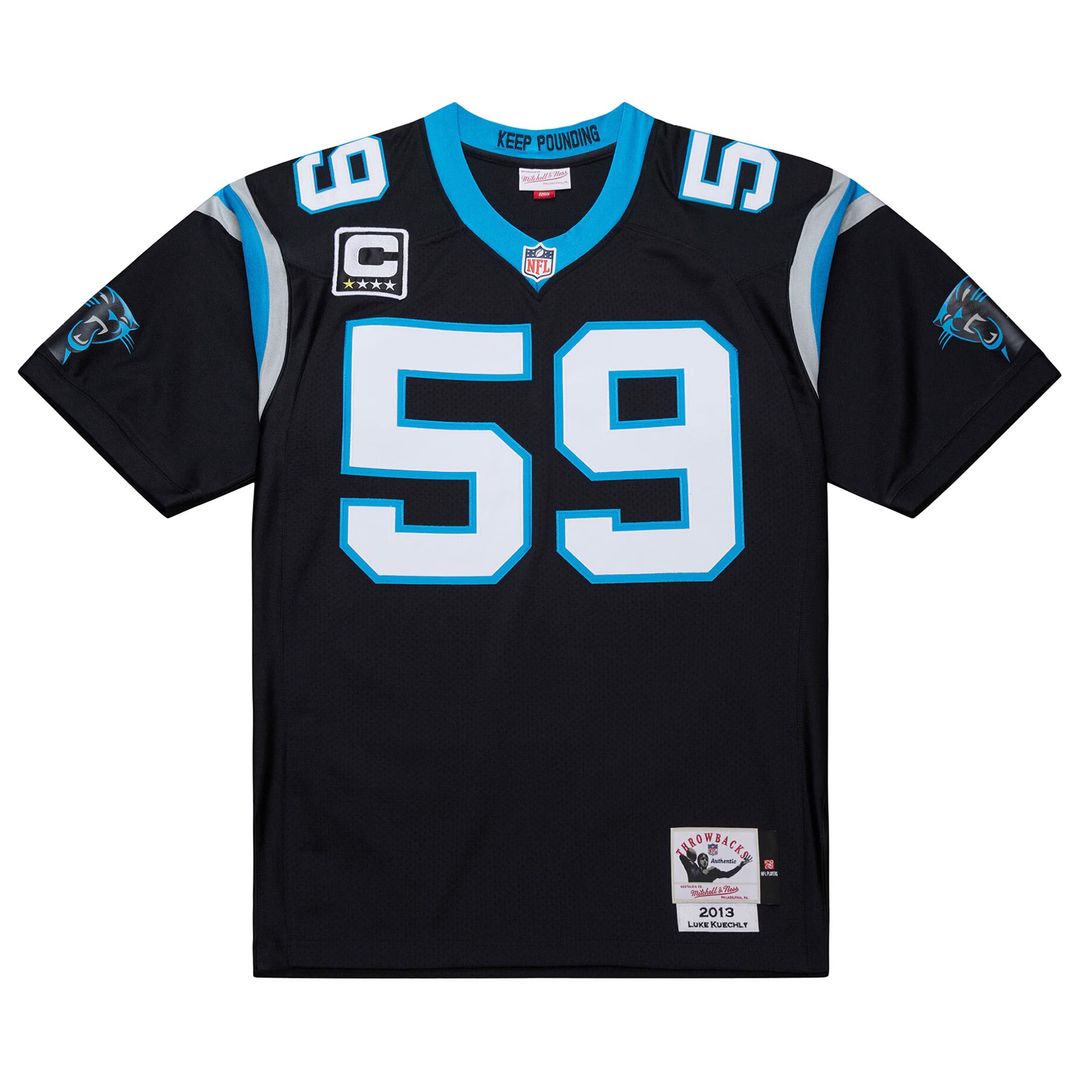 Carolina Panthers Luke Kuechly Mitchell & Ness Black 2013 Authentic Throwback Retired Player Jersey product image 1,