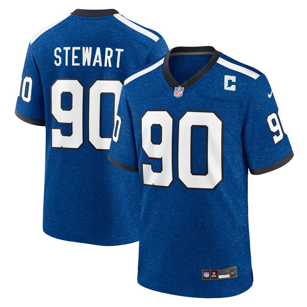 Indianapolis Colts Grover Stewart Nike Blue Alternate Game Jersey product image 7, provided for visual reference and product