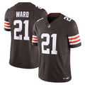 Cleveland Browns Denzel Ward Nike Brown Vapor F.U.S.E. Limited Jersey product image 1, provided for visual reference and