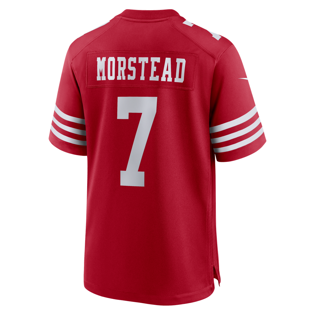 San Francisco 49ers Thomas Morstead Nike Scarlet Team Game Jersey product image 3, provided for visual reference and product