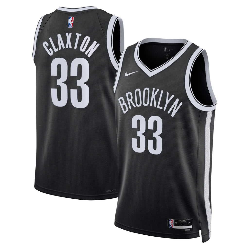 Brooklyn Nets Nike Icon Edition Swingman Jersey - Black - Nic Claxton - Unisex product image 1, provided for visual